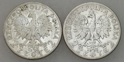 II RP. 2 złote Głowa Kobiety - SREBRO – 2 szt