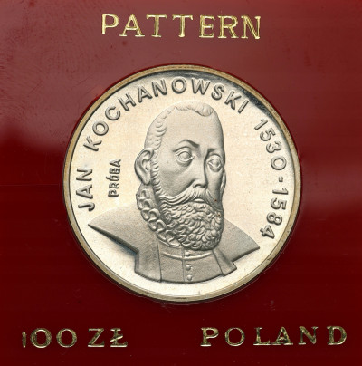PRÓBA Srebro 100 złotych 1980 Kochanowski