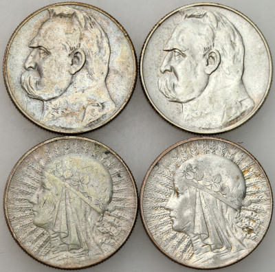 II RP. 5 złotych 1932-1936 Głowa Kobiety, Piłsudski, SREBRO – 4 szt