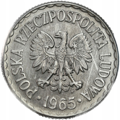 PRL. 1 złoty 1965 Aluminium – RZADKI i PIĘKNY