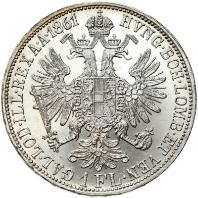 Austria. Franciszek Józef I (1848–1916). 1 floren 1861 A, Wiedeń - PIĘKNE