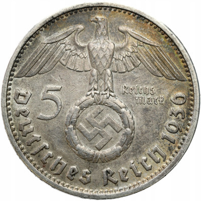 Niemcy, III Rzesza. 5 marek 1936 Hindenburg – SREBRO