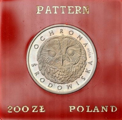 PRÓBA miedzionikiel 200 złotych 1986 – Sowa
