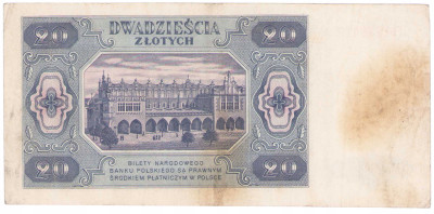 20 złotych 1948 seria B – RZADKOŚĆ R5