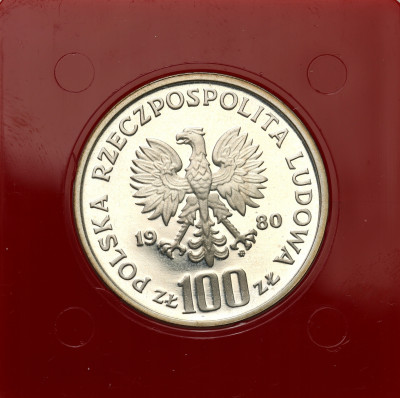PRÓBA Srebro 100 złotych 1980 Kochanowski