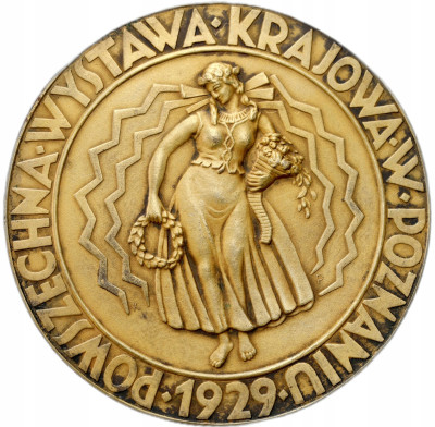 Medal Powszechna Wystawa Krajowa w Poznaniu w 1929, brąz złocony – PIĘKNY