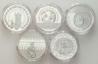 III RP 10 złotych 2006-2007 RÓŻNE zestaw 5 sztuk – SREBRO