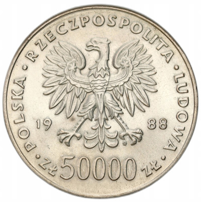 50.000 złotych 1988 Józef Piłsudski – PIĘKNE