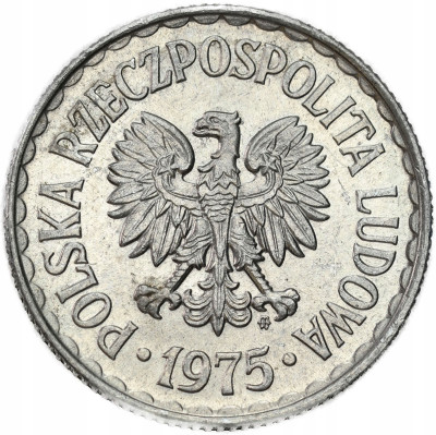 PRL. 1 złoty 1975 ze znakiem