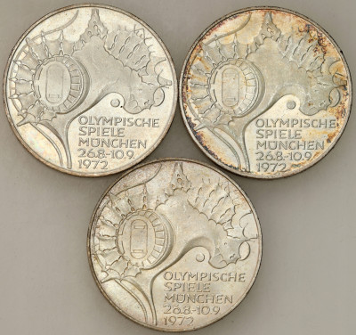 Niemcy. 10 marek 1972, SREBRO – 3 szt
