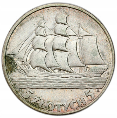 II RP. 5 złotych 1936 Żaglowiec – SREBRO