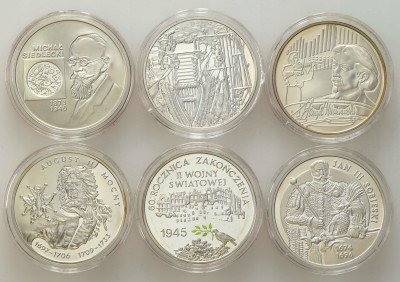 III RP 10 złotych 2001-2005 RÓŻNE zestaw 6 sztuk – SREBRO
