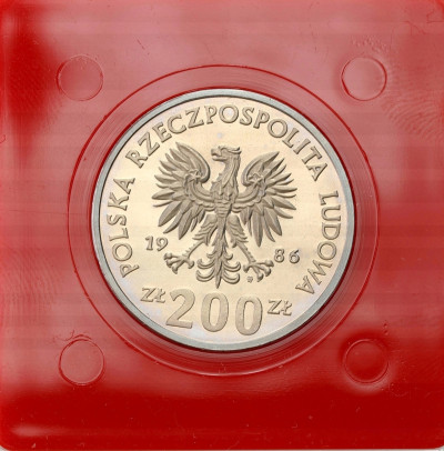 PRÓBA miedzionikiel 200 złotych 1986 Łokietek