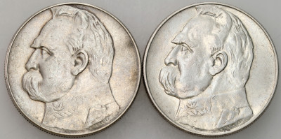 10 złotych 1935-1936 Piłsudski, SREBRO – 2 szt
