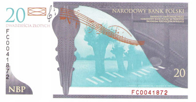 Banknot 20 złotych 2009 Fryderyk Chopin