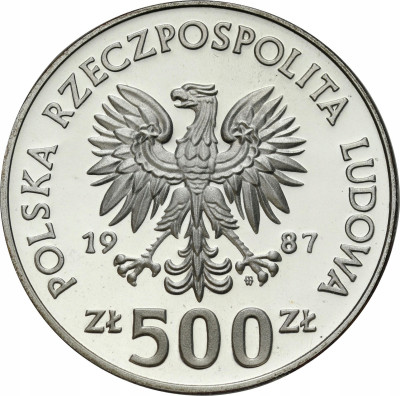 500 złotych 1987 Calgary hokej – SREBRO
