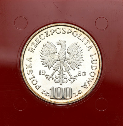 PRL. PRÓBA srebro 100 złotych 1980 Głuszce – RZADSZE