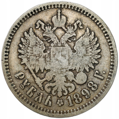 Rosja. Mikołaj II. Rubel 1898 , Bruksela – SREBRO