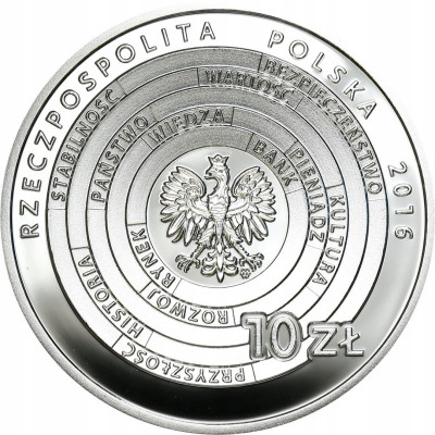 III RP 10 złotych 2016 Centrum Pieniądza Narodowego - SREBRO