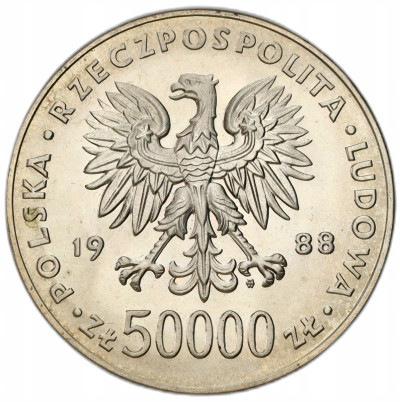 50.000 złotych 1988 Józef Piłsudski – PIĘKNE