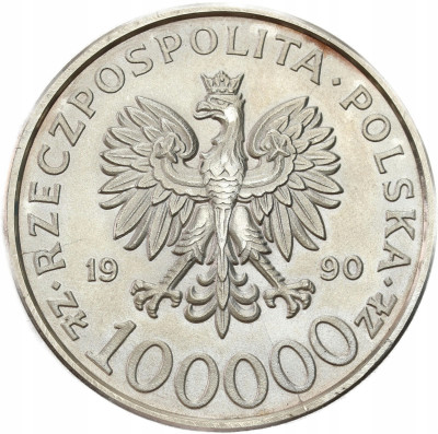100.000 złotych 1990 Solidarność typ A – PIĘKNE