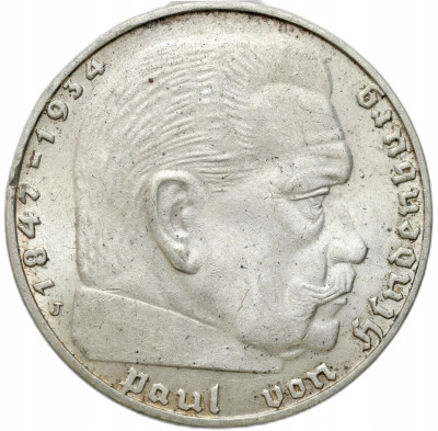 Niemcy, III Rzesza. 2 Marki 1939 Hindenburg – SREBRO