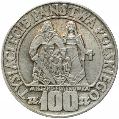 PRL - 100 złotych 1966 Mieszko i Dąbrówka - Millenium - SREBRO