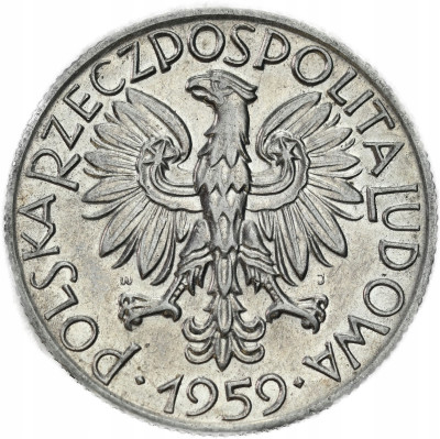 PRL. 5 złotych 1959 Rybak – PIĘKNE i RZADKIE