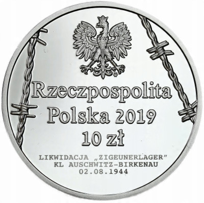 10 złotych 2019 - 75. rocznica zagłady Romów i Sinti