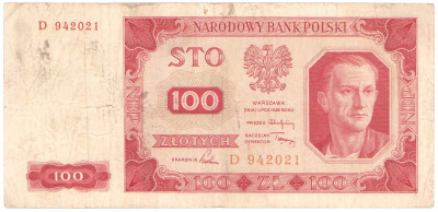 100 złotych 1948 seria D – RZADKOŚĆ R4