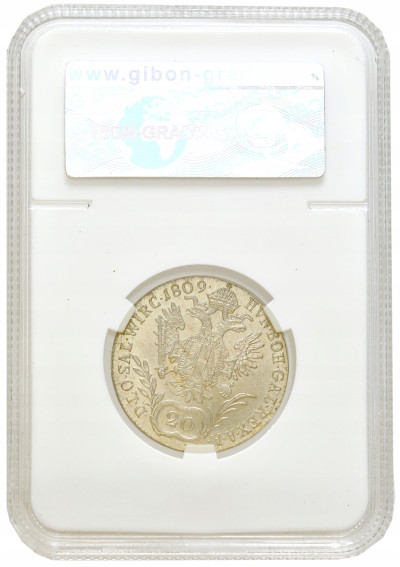 Austria. Franciszek II (1792–1835). 20 krajcarów 1809 C, Praga GIBOB MS63