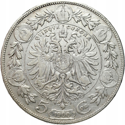 Austria, Franciszek Józef(1848–1916). 5 koron 1900, Wiedeń – SREBRO
