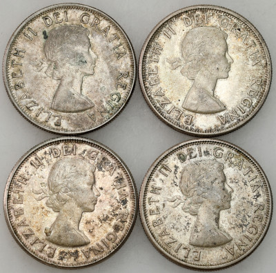 Kanada. 50 centów (1/2 dolara) 1957-1963, SREBRO – 4 szt