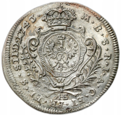 Śląsk Fryderyk II (1740-1786). 3 krajcary 1743, Wrocław – BARDZO RZADKIE
