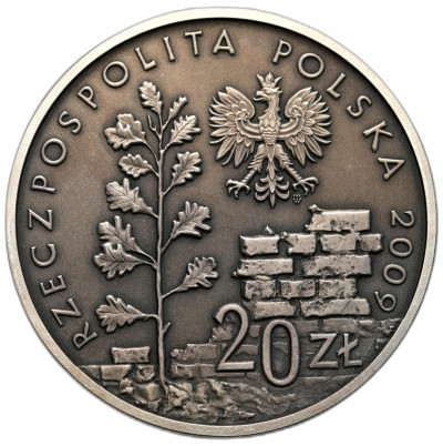 20 złotych 2009 - 65 Rocznica Likwidacji Getta w Łodzi – SREBRO
