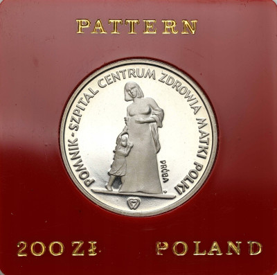 PRÓBA FeNi 200 złotych 1985 Pomnik Szpital