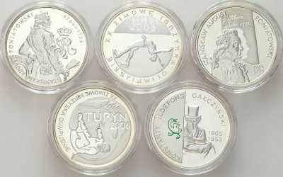 III RP 10 złotych 2005-2006 - zestaw 5 sztuk – SREBRO