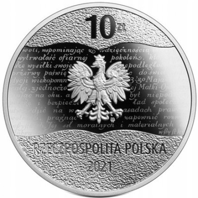 10 złotych 2021 - 100. rocznica Konstytucji marcowej – SREBRO