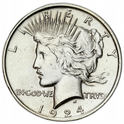 USA - Liberty 1 dolar 1924 Peace, Filadelfia – SREBRO