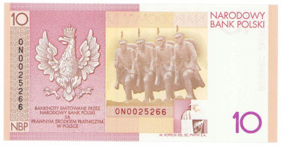10 złotych 2008 Józef Piłsudski, seria ON – PIĘKNE