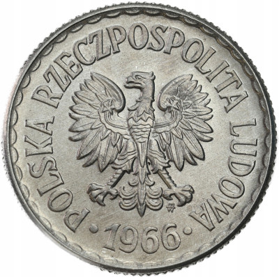 PRL. 1 złoty 1966 - RZADKI ROCZNIK – PIĘKNY
