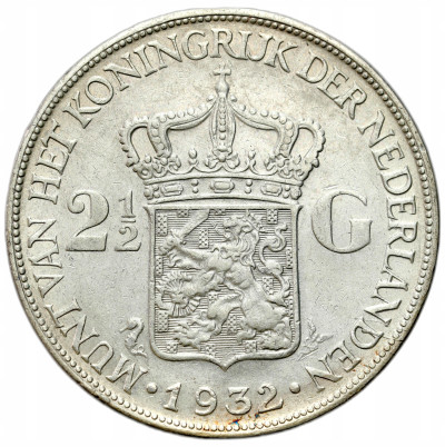 Holandia. 2 1/2 guldena 1932 – SREBRO