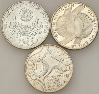 Niemcy. 10 marek 1972, SREBRO – 3 szt