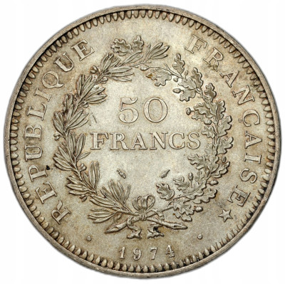 Francja. 50 Franków 1974, Herkules – SREBRO