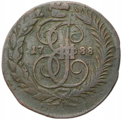 Rosja. Katarzyna II 2 kopiejki 1788 M-M, Moskwa - PRZEBITKA