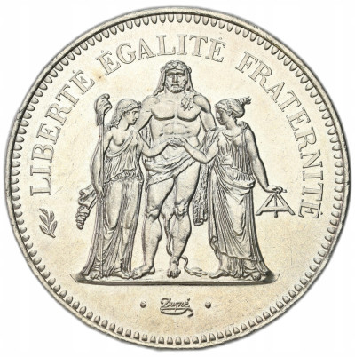 Francja. 50 Franków 1978, Herkules – SREBRO