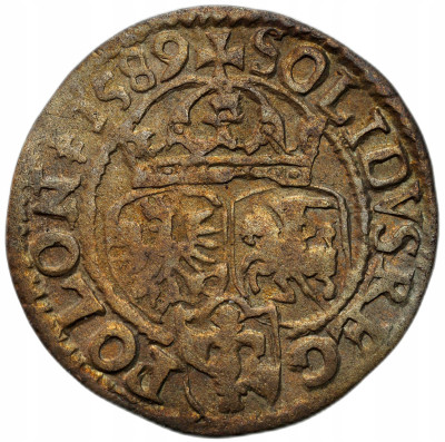 Zygmunt III Waza. Szeląg 1589, Olkusz - znak Półruszt