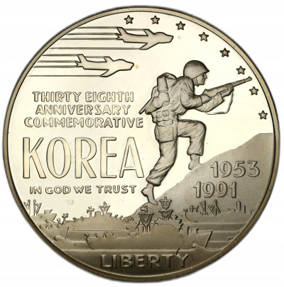 USA. 1 dolar 1991 Korea – SREBRO