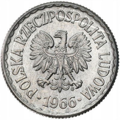 PRL. 1 złoty 1966 - RZADKI ROCZNIK – PIĘKNY
