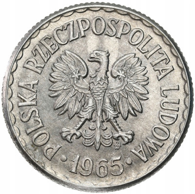 PRL. 1 złoty 1965 Aluminium – RZADKI i PIĘKNY